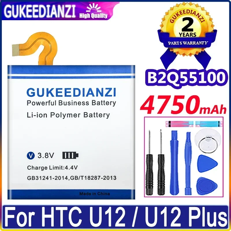 4750mAh GUKEEDIANZI B2Q55100 4750mAh Battery for HTC U12+ U12 Plus U12Plus Batteries + Track NO