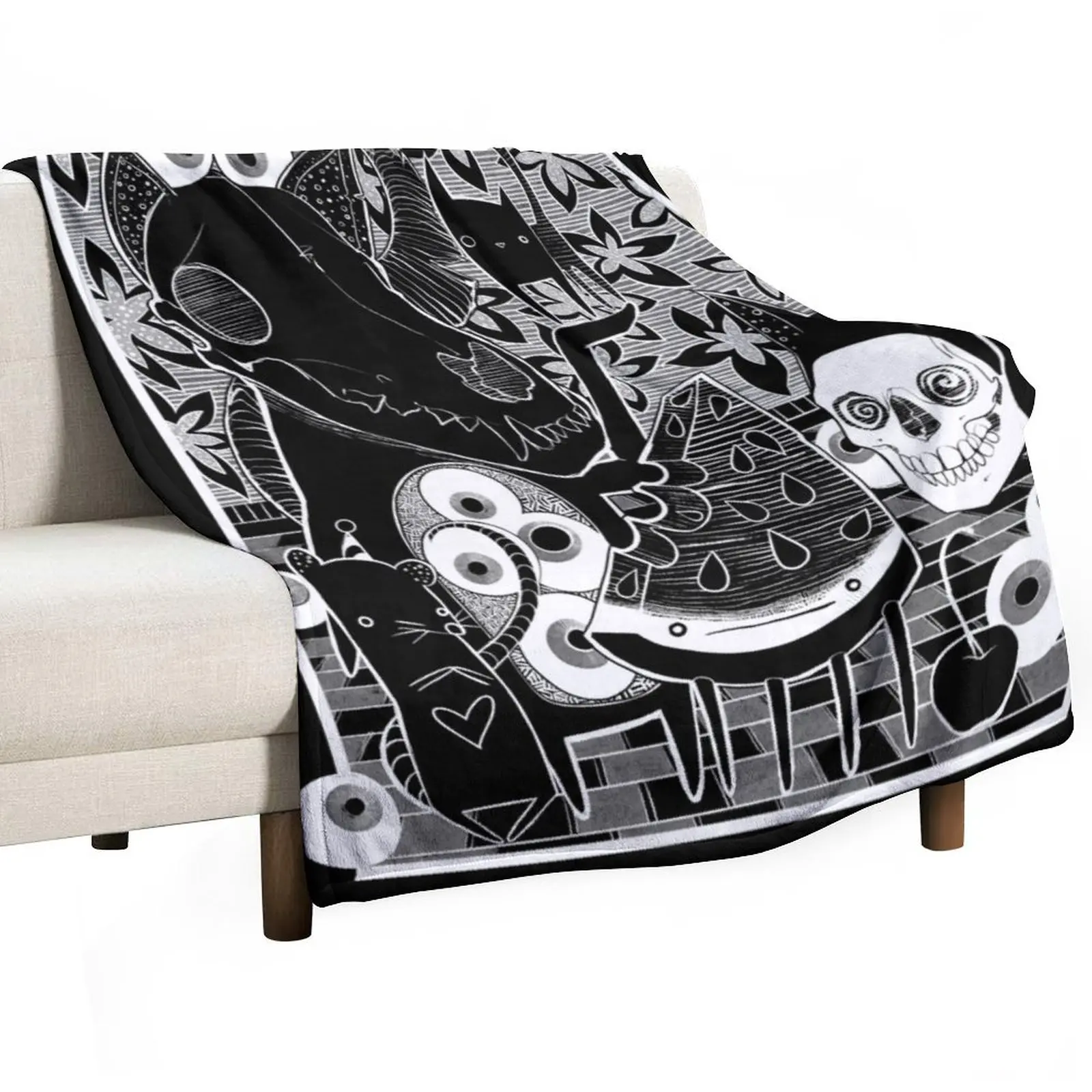 Rat Trap - Dark Background Throw Blanket Personalized Gift wednesday blankets and throws Blankets