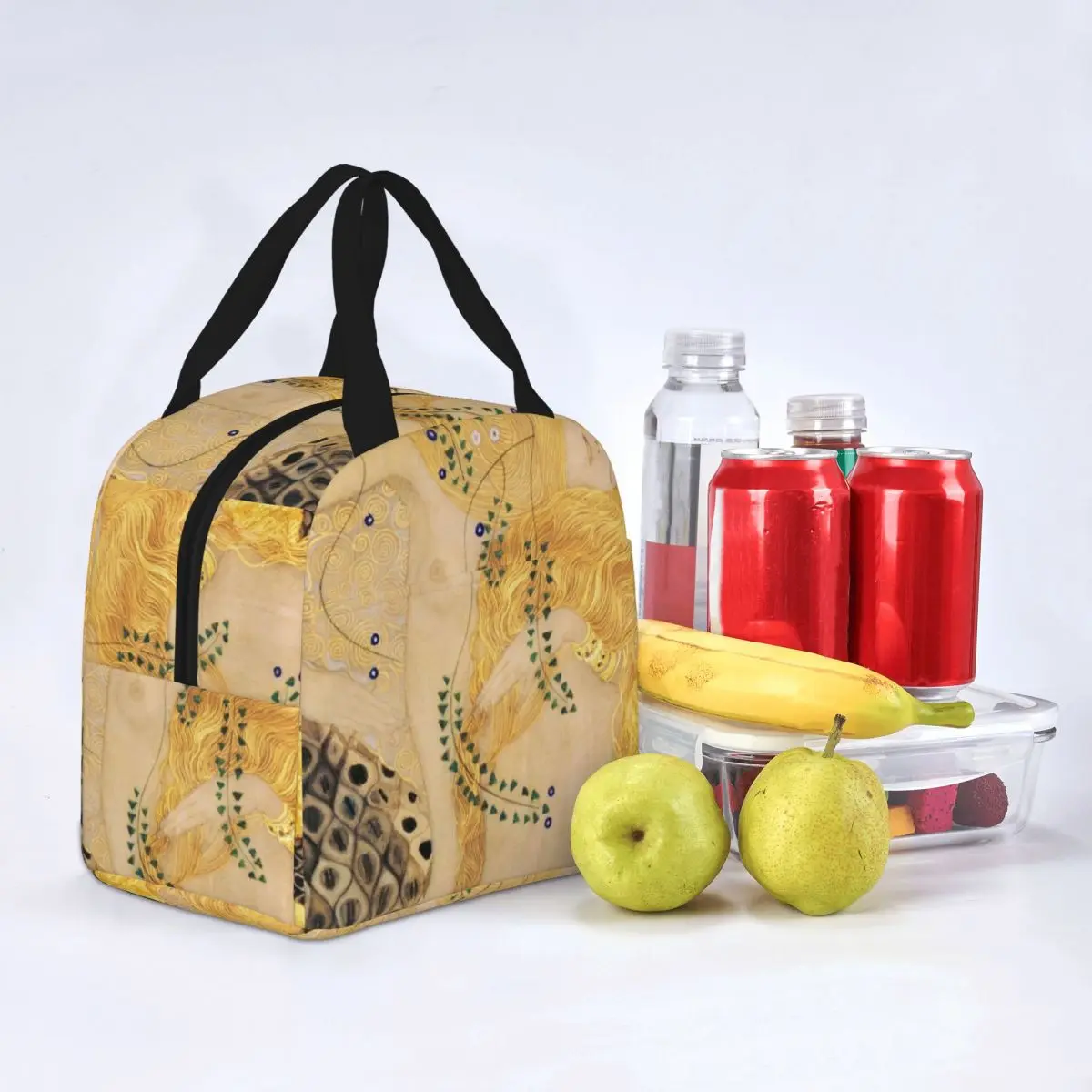 ثعبان الماء أنا بقلم غوستاف كليمت آرت نوفو رمزية معزول حقيبة الغداء مانعة للتسرب وجبة الحاويات حقيبة حرارية حمل علب الاغذية