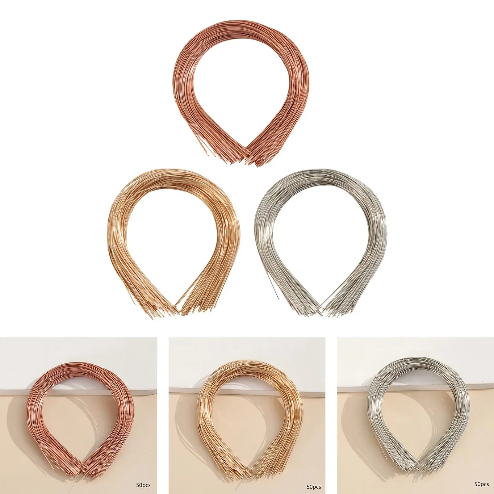 Skinny Alloy Headbands Blank Metal Wire Hair Bands DIY Craft Frames for Girls Hairstyles and Daily Use