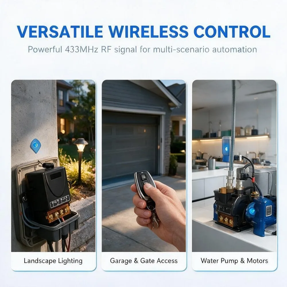 Universal Remote Control Switch 433mhz Wireless Switch and On Off Transmitter for Light Lamp Water Pump Door AC 220V 30A Relay