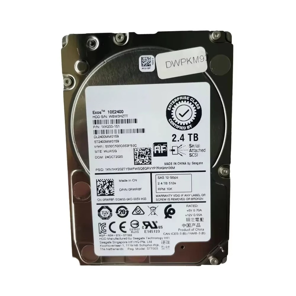 

RWR8F для жесткого диска Dell 2,5 дюйма SAS 2,4 ТБ, 10 КБ, 12 Гбит/с, жесткий диск, жесткий диск ST2400MM0159