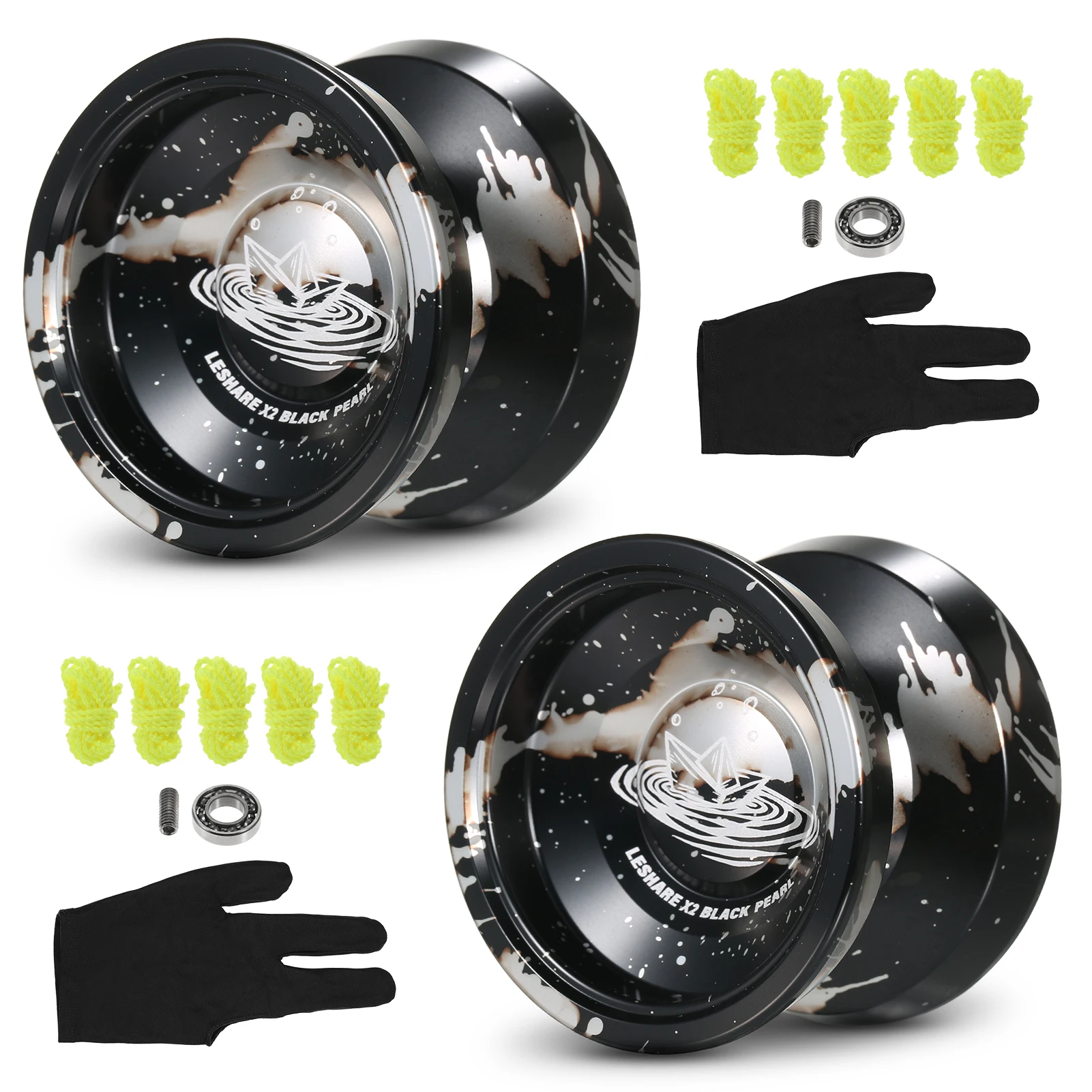 Aluminum Yoyo Ball Competitive Yo Yo Gift w Bearing Strings and Glove Adult Professional Aluminum Yo-yo Ball Bearing High Speed
