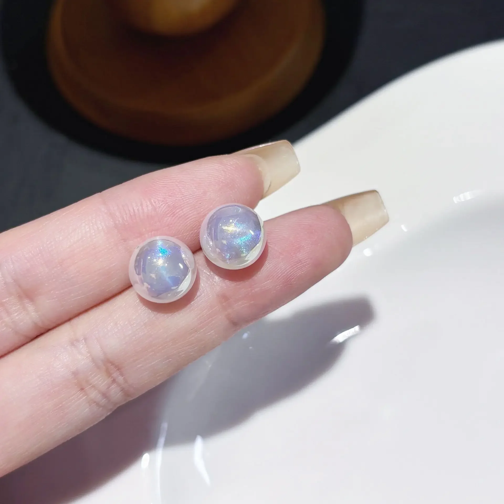 Imitation Pearl Stud Earrings Real Sliver Color Earring Pearl for Women Earring Jewelry Wholesale