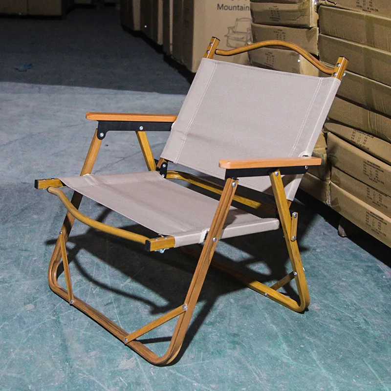 Outdoor Aluminum Alloy Wood Folding Chair, Camping, Portable Storage, Convenient with Chairs