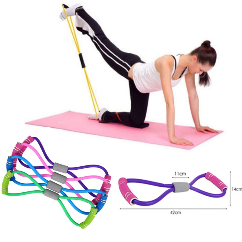 2021 Yoga Gum Fitness Resistance 8 Word Chest Expander Pull Rope Workout Muscle Fitness Rubber Elastic Bands For Sports Exercise