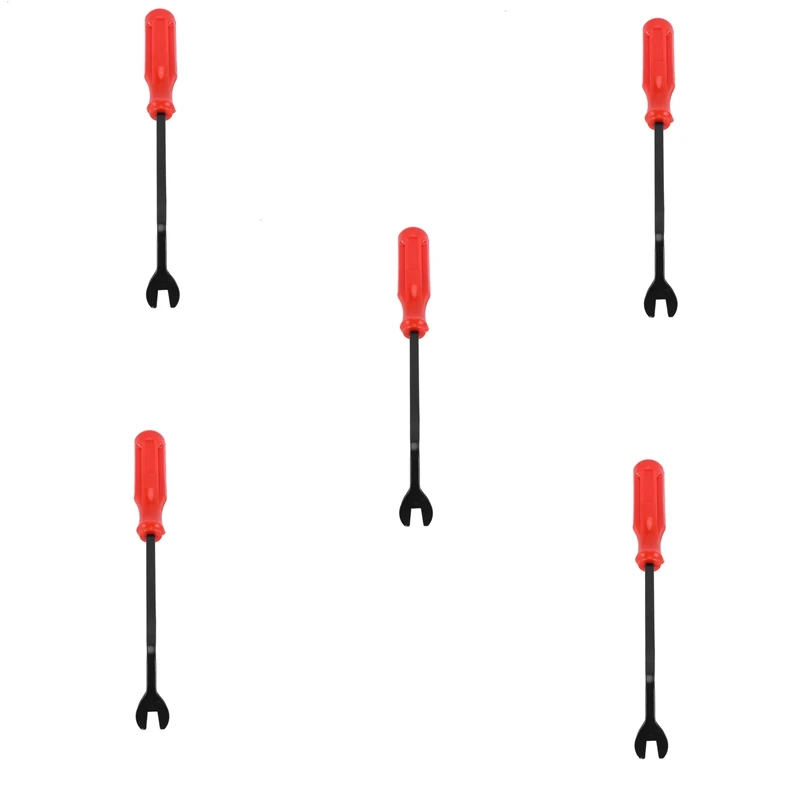 5X Car Door Interior Trim Clip Panel Upholstery Fastener Clip Remover Tool Screwdriver Nail Puller 6 Inch Red