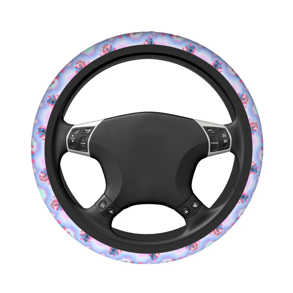 Stitchs And Angel Car Steering Wheel Cover 38cm Elastic Auto Steering Wheel Protector Suitable Car-styling Car Accessories