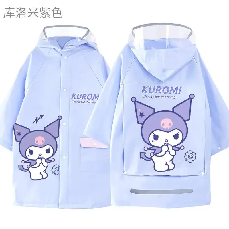 24 Sanrio dziecięcy płaszcz przeciwdeszczowy studencki Poncho moja melodia z tornister siedzenie wodoodporne Kuromi Kawaii figurka Anime kreskówka