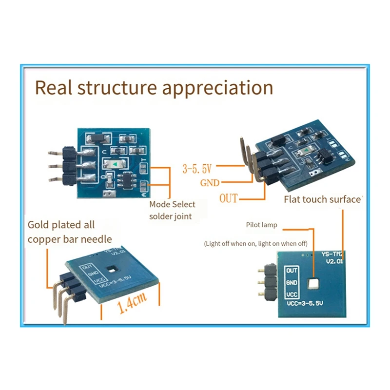 10 قطعة TTP223 وحدة تبديل مستشعر اللمس بالسعة DC3V-5.5V القفل الذاتي أو وضع الركض مع ضوء LED