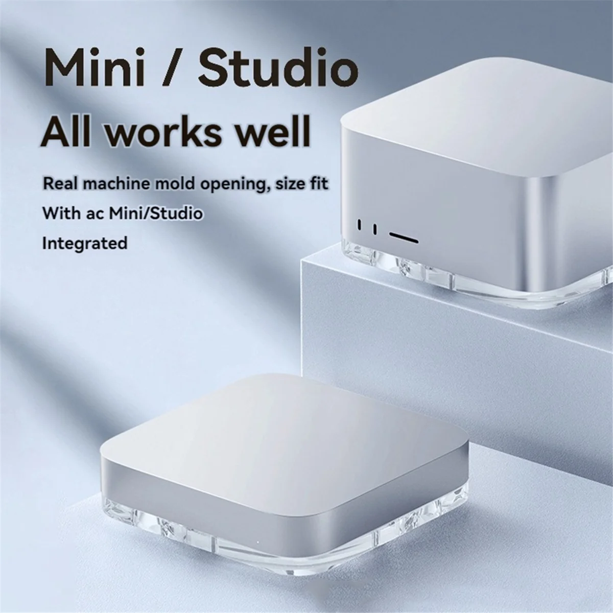 Imagem -05 - Desktop Dustproof Stand para Mac Mini e Mac Studio Suporte Acrílico Transparente Refrigeração Dissipação de Calor Montar Acessórios