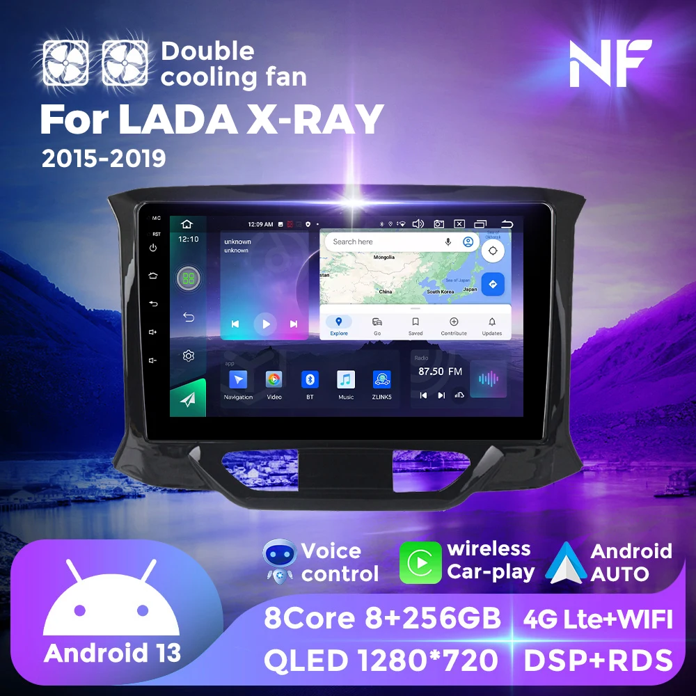 

NF Android 13 QLED Car Radio For LADA Xray X ray 2015 - 2019 Autoradio Multimedia Player GPS MAP For Carplay Android Auto