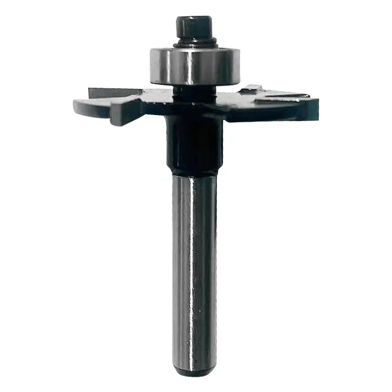 Bearing 4 Flute T Slot Router Bit Tongue Groove Woodworking Milling Cutter for Trimmer Engraving Machine
