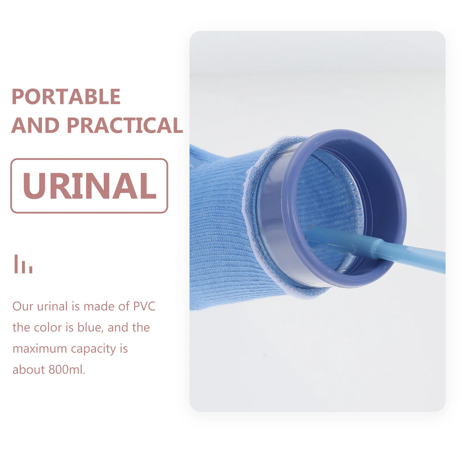 

Unisex Urinal Bottle Portable Outdoor Potty Easy Clean Reusable Good Sealing Performance for Elderly Hospital Car Use