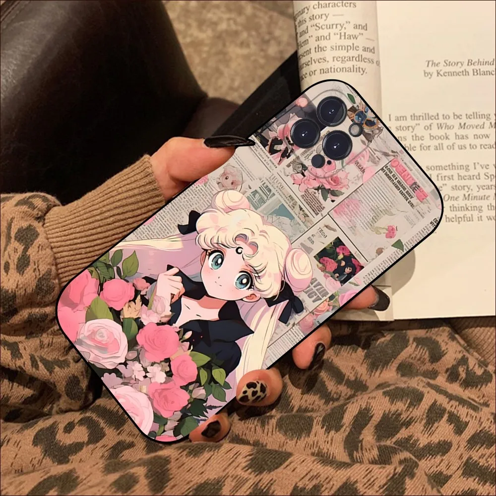 Anime S-Sailors Moons Cute Phone Case For iPhone 15 14 11 12 13 Mini Pro XS Max Cover 6 7 8 Plus X XR SE 2020 Funda Shell