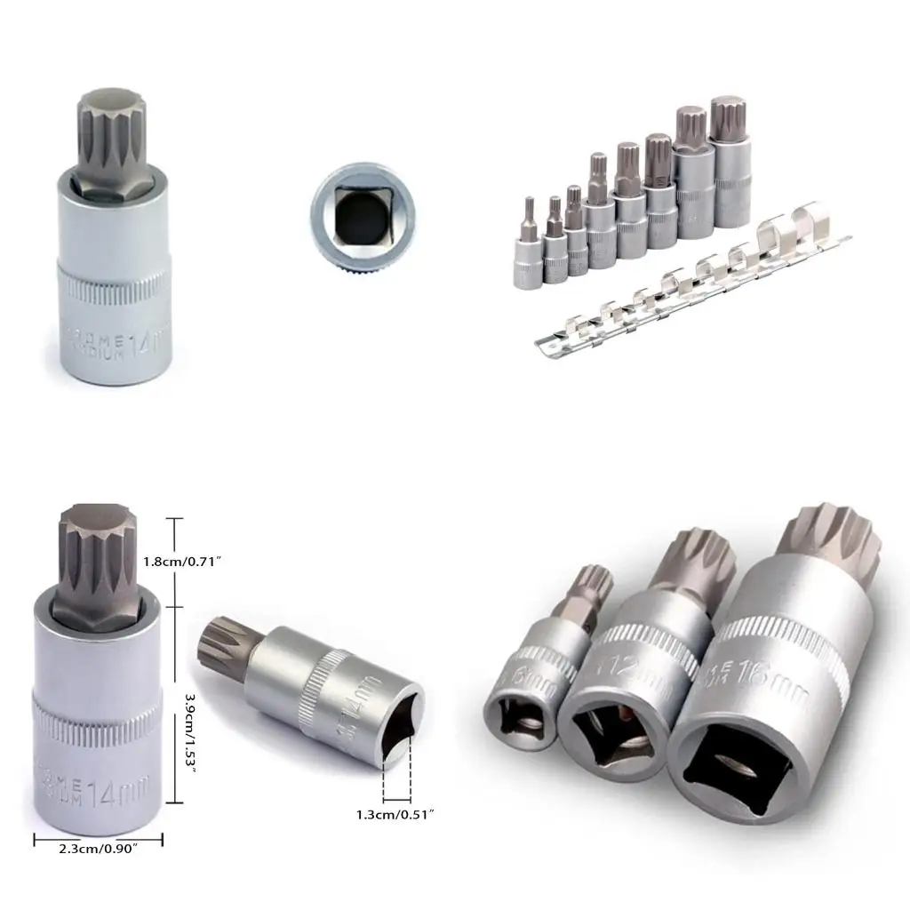 

Практичный адаптер для бит Torx из нержавеющей стали, комплект адаптеров для головок 3 размеров, высокое качество