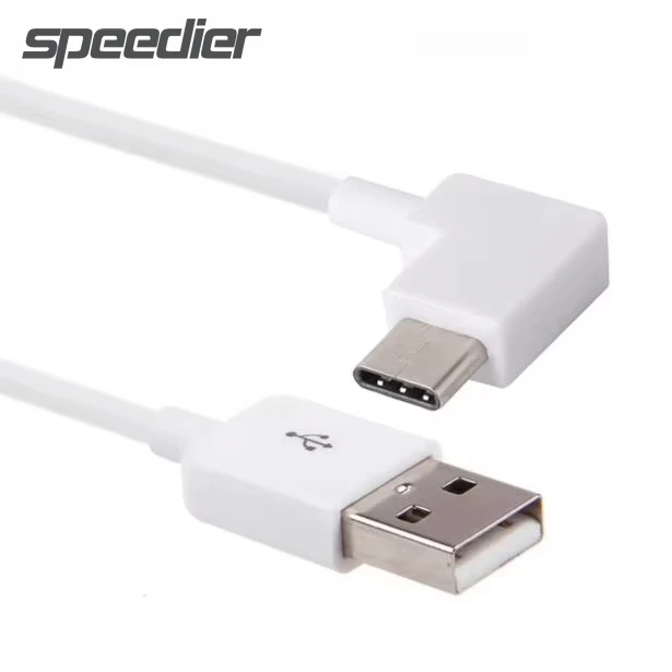 White USB-C USB 3.1 Type-C Elbow 90 Angle Data Charging to USB A 2.0 Cable 0.2m 1m 2m 3m Type C Cable for Tablet & Mobile Phones