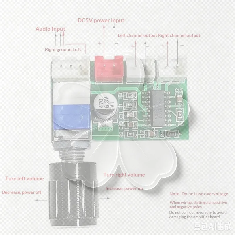 XH-A154 DC5V Power Supply Micro Digital lifier Board Module PAM8403 Speaker  Module With Knob 3W+3W