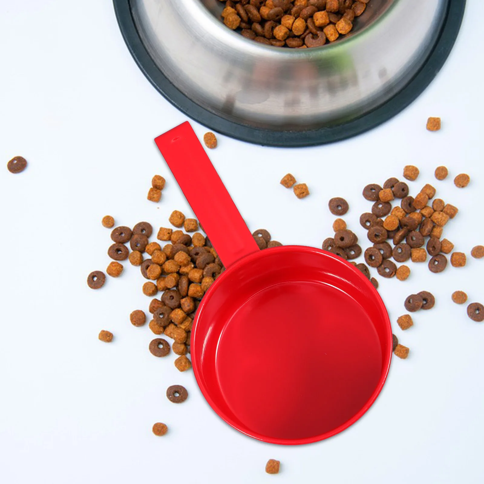 

Iron Storage Bucket Hanging Scoop Multi-Use Rice Measuring Pet Food Laundry Powder Scoop Handles Space-Saving Rice Ladle