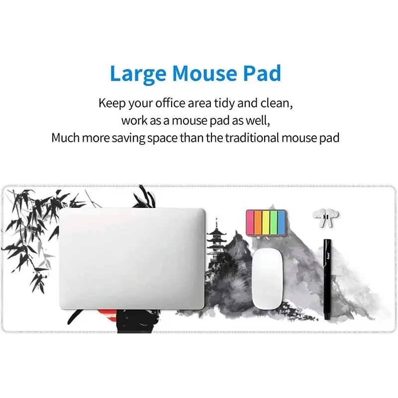 Grande mouse pad xxl hd impressão estilo japonês samurai teclado de borracha mouse tapete antiderrapante gamer mouse pad portátil mouse pad