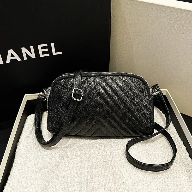 

Cowhide Women's Shoulder Bag Luxury Designer Handbag Fashion Brand Simple Crossbody Bag Genuine Leather Ladies Casual Tote Bag