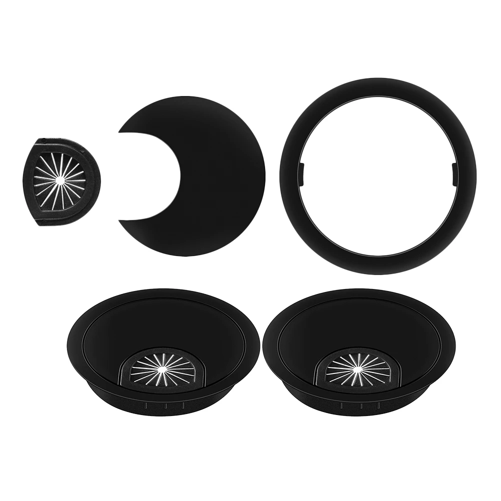 

3pcs Cable Hole Cover Durable Zinc Alloy Large Capacity Cable Management Wire Covers Organizer Desktop
