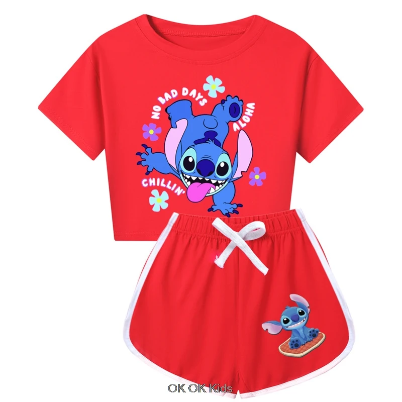 Sleepwear Lilo And Stitch Kids clothes Pajamas Boys Girls Home-Wear Short level Trousers Spring Summer Pyjamas Suit kids clothes