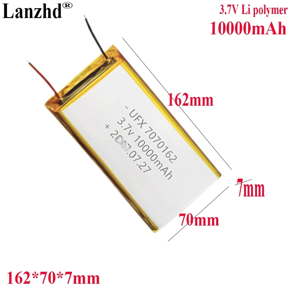 

Литий-полимерный аккумулятор 3,7 в, 10000 мач для мобильного внешнего аккумулятора, медицинское оборудование, аккумулятор для массажера, освещение 7070162