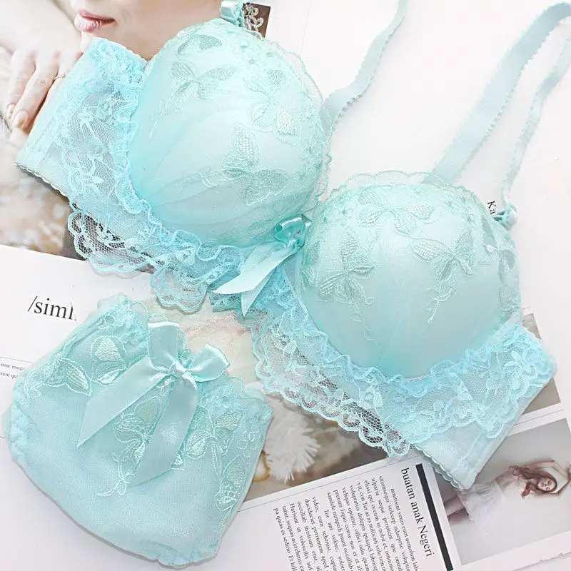 lingeries for woman Hot Sale Female Underwear Sexy Lingerie Set For Girls cute Wireless Lace Lingerie panties Set  Bra Underwear