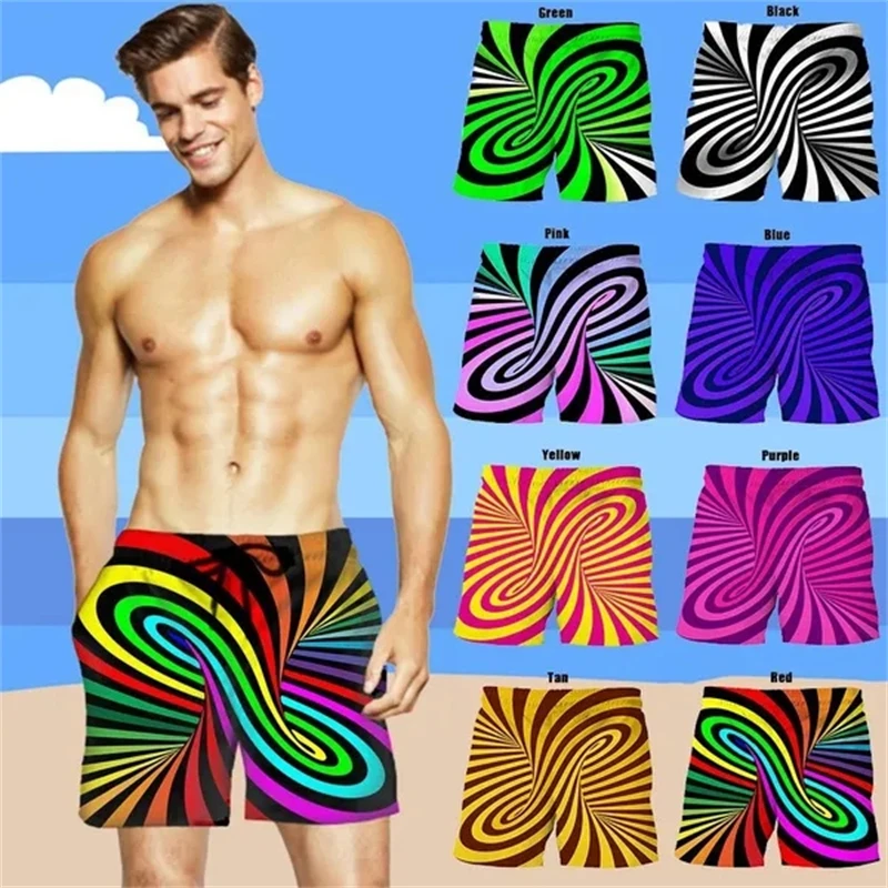 

New Fashion Psychedelic 3d Printing Hip Hop Beach Mens Shorts Summer Men's Casual Personality Cool Hawaii Swimsuit Shorts Pants