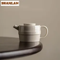80ml Chinese Grass Wood Ash Ceramic Teapot Boutique Bamboo Joint Pot Tea Maker Small Kettle Dahongpao Tableware Supplies Craft