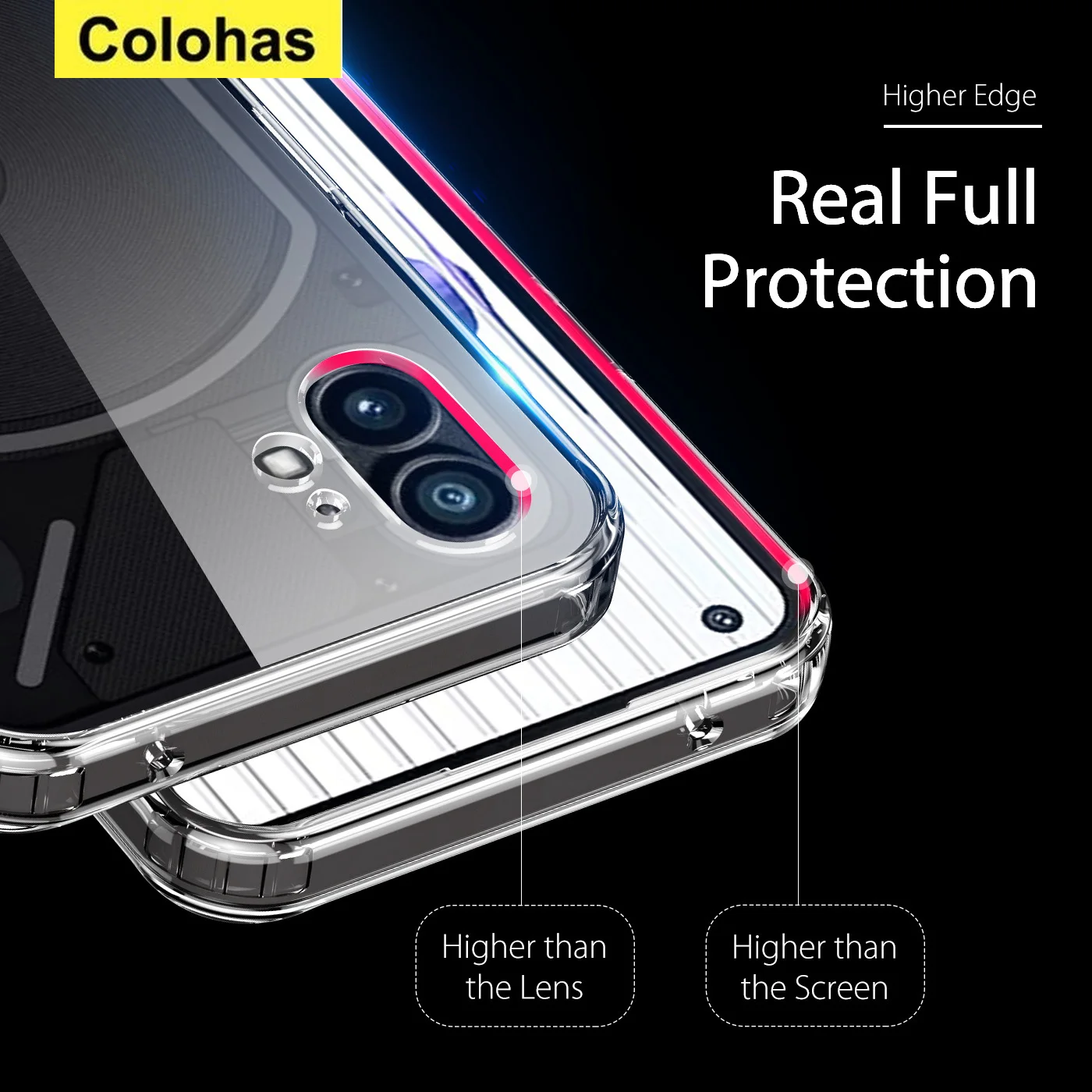 Funda protectora Air-bag para teléfono móvil, carcasa trasera de TPU suave, transparente, parachoques, 1, 1, 6,55