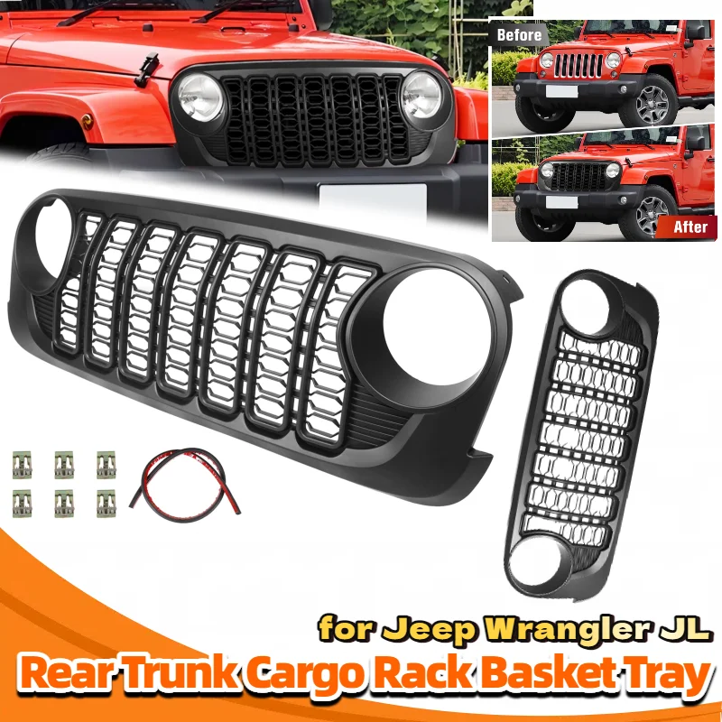 

Для JK модифицированная до 24 JL решетка переднего бампера, износостойкая решетка переднего бампера автомобиля, замена решетки