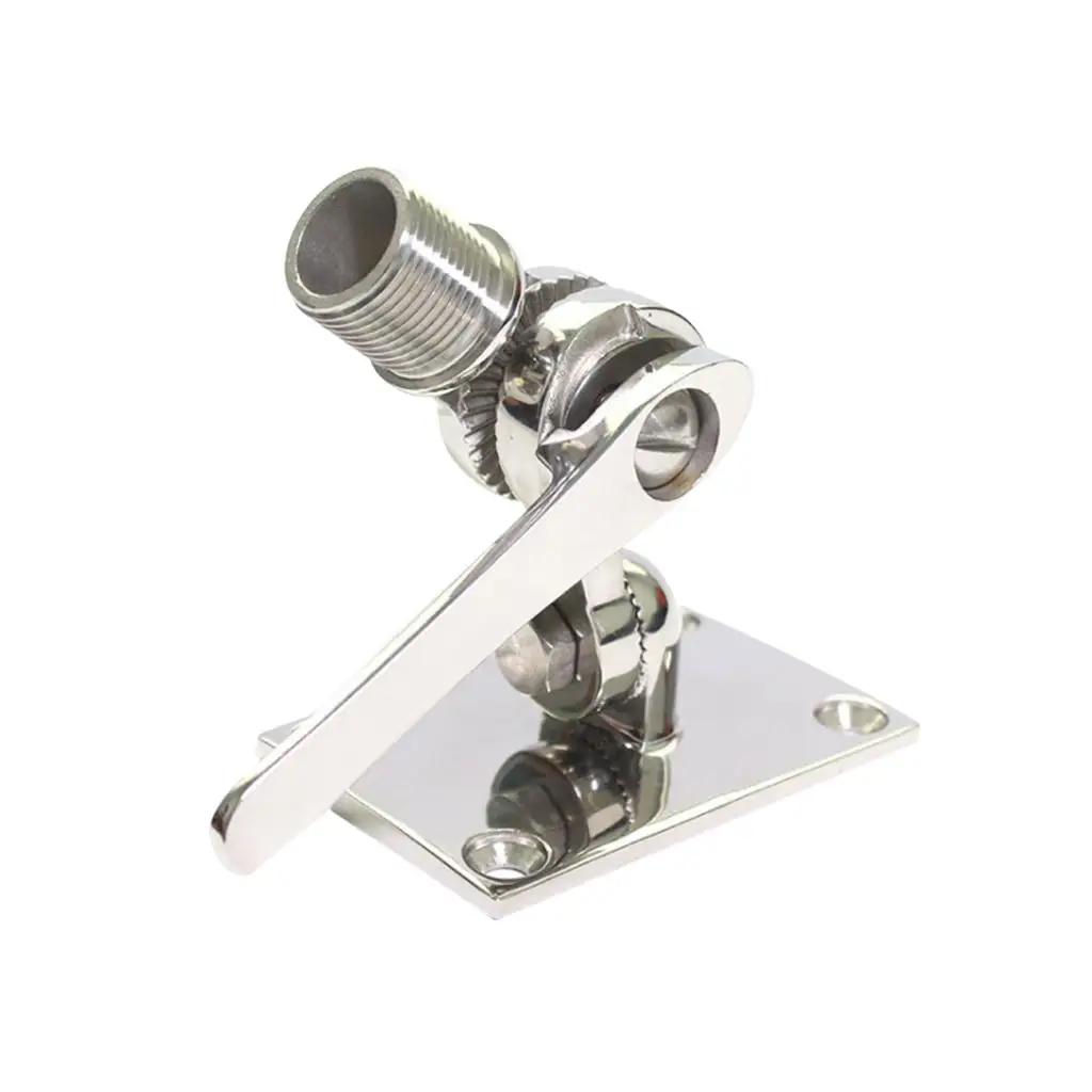 Heavy Duty Marine Antenna Base Adjustable Stainless Steel Deck Mount Dual Axis for VHF Marine Radio Waterproof Boats