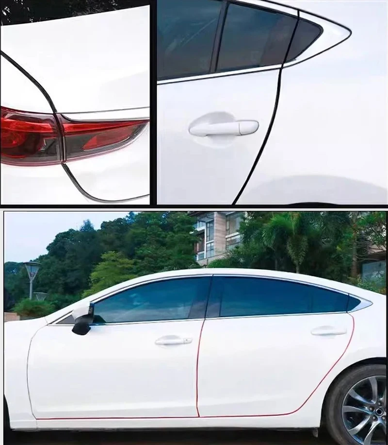 2/5/10M Auto Tür Rand Scratch Protector DIY Trim Streifen Schutz Abdeckung Streifen Rolle Chrom Styling form Trim Streifen – Detail 7