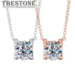 Tbestone Bull Head 1ct Moissanite Diamond S925 Sterling Silver Fashion Elegant Rose Gold Pendant Necklace Women's Brand Jewelry