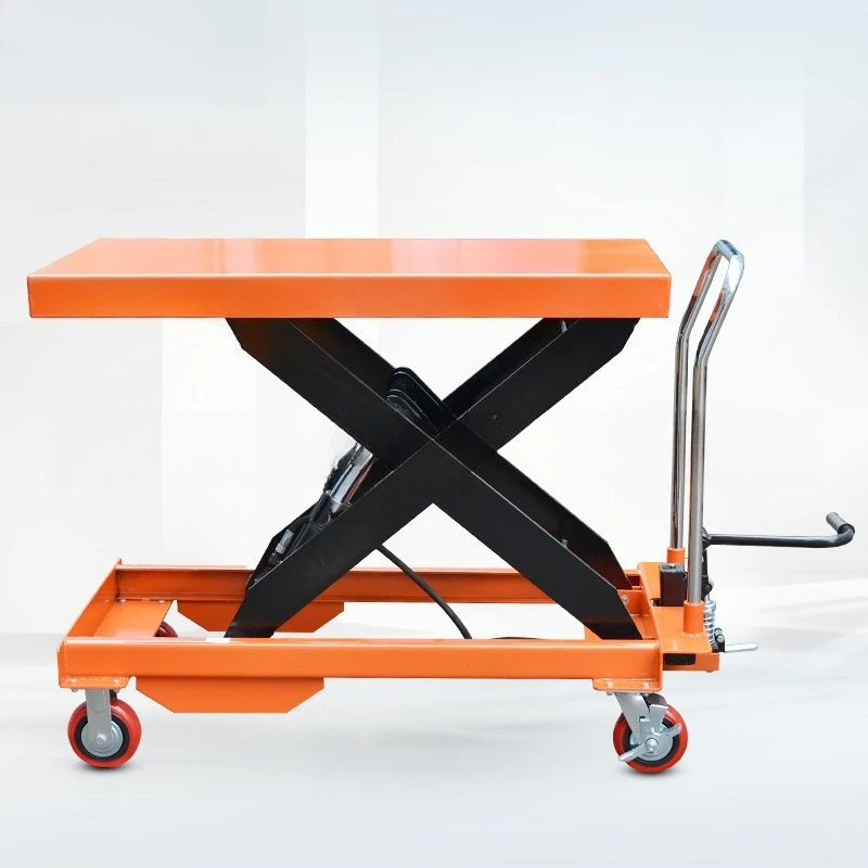 

Mobile manual hydraulic lifting platform truck 2 ton scissor type hand push hydraulic lift loading and unloading platform