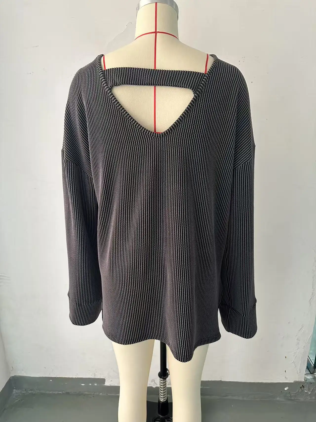 Fmxires Women's Knitted Top Waffle Shoulder 2025 New Autumn Amazon Europe and America Cross Border Women's Regular Top