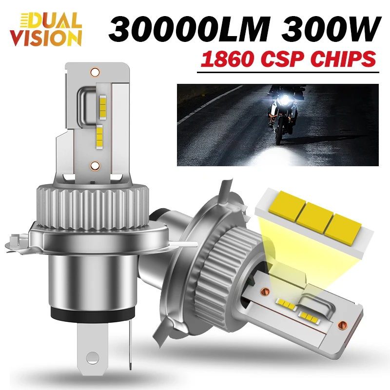 Dualvision 2 قطعة 30000LM H4 9003 LED المصابيح الأمامية Canbus لا خطأ H4 HB2 LED مرحبا/لو شعاع 300 واط مصابيح رأس السيارة 6000 كيلو ضوء السيارات #1