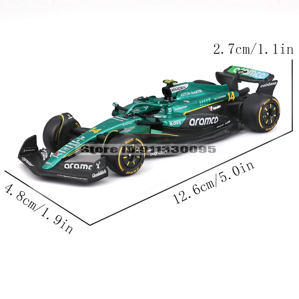 Bburago 1:43 F1 2025Aston Martin AMR25 # 14 Fernando Alonso # 18-lans wandeling legering auto gegoten model speelgoed verzamelobject