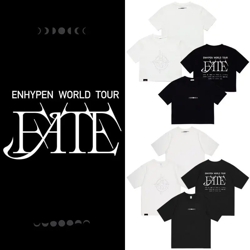 KPOP boy group idol FATE Concert JUNGWON HEESEUNG JAY SUNGHOON SUNOO casual loose student short-sleeved t-shirt Gift