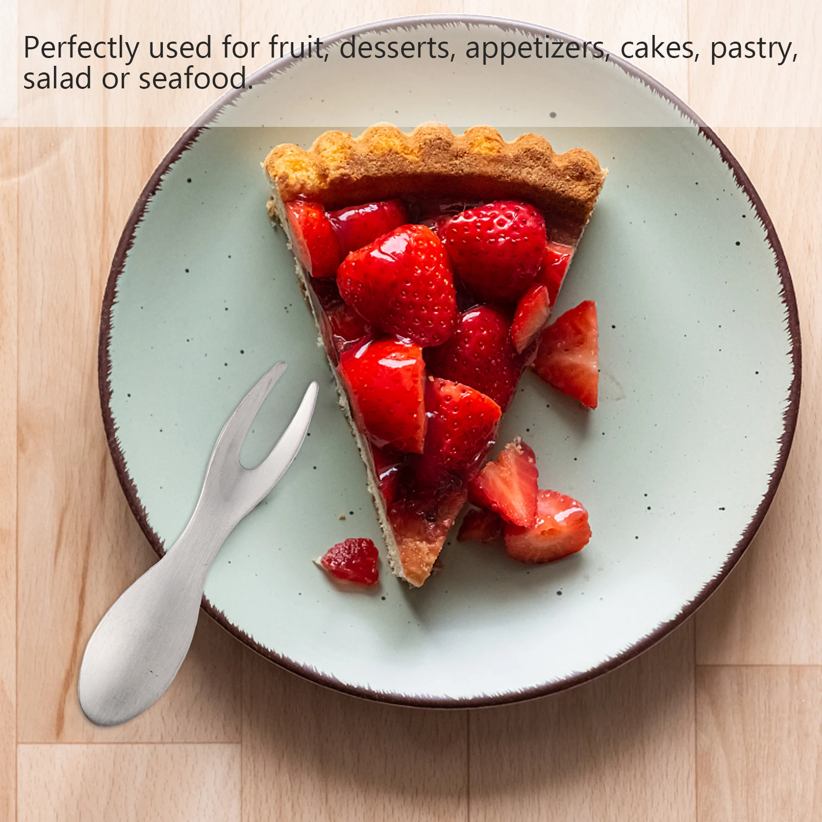 

6 pcs Stainless Steel Fruit Forks Ergonomic Handle for Party Cafe Home Fruit Desserts Cakes Salad Seafood Kitchen Bar