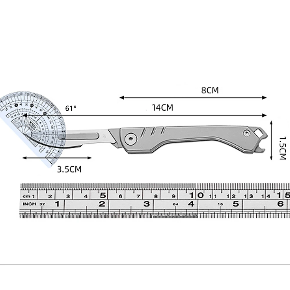 Mechanical Stainless Steel Folding Surgical Knife Outdoor Camping  Portable Open Box Pocket Knife with 10pcs Replaceable Blades