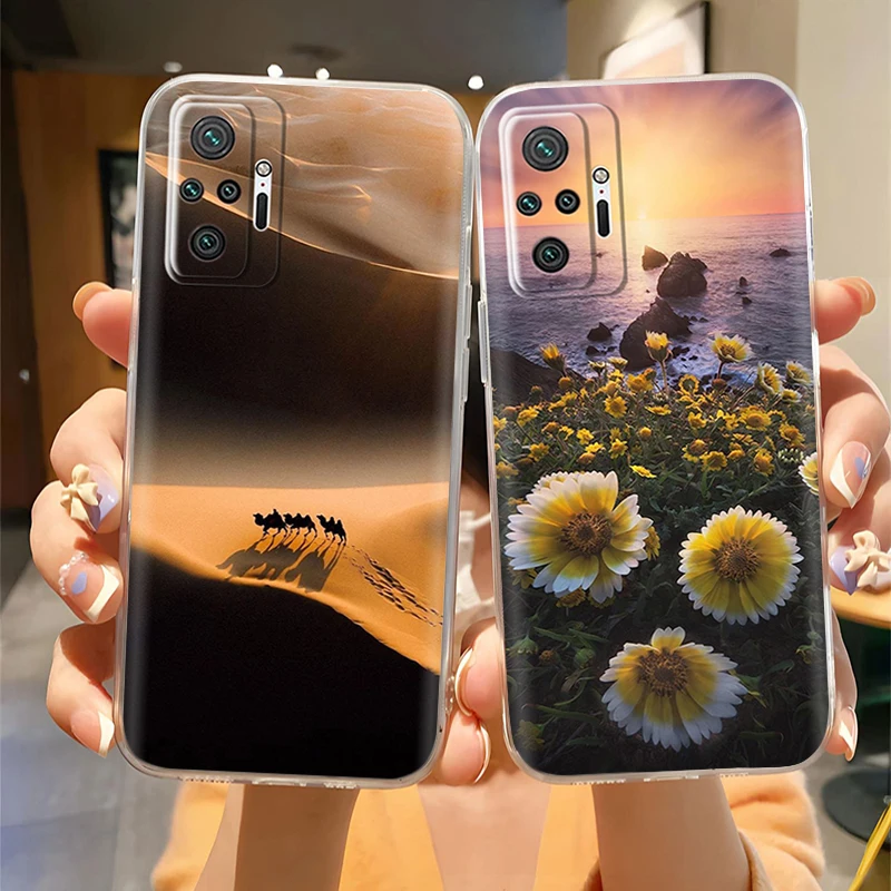 

Чехол для Xiaomi Redmi Note 10 Pro с милой мультяшной росписью, мягкий прозрачный силиконовый противоударный чехол для Redmi Note 10 Pro Max Funda