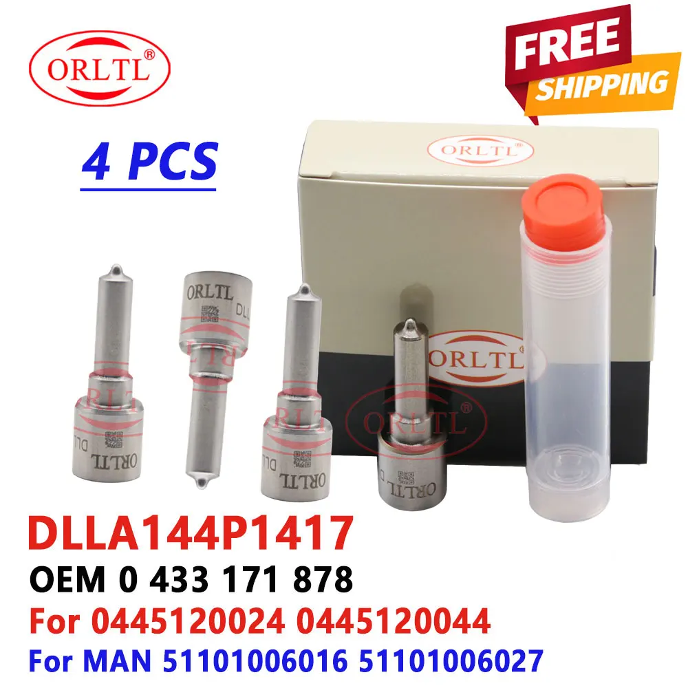 

4 PCS 0433171878 Fuel Injector Nozzle DLLA144P1417 Diesel Part Atomizer DLLA 144 P1417 for Bosch MAN TGA 0445120024 0445120044