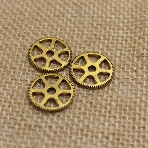 50 pz/lotto 20mm tre colori in lega di metallo antico ingranaggio fascino gioielli Charms risultati che fanno T0195