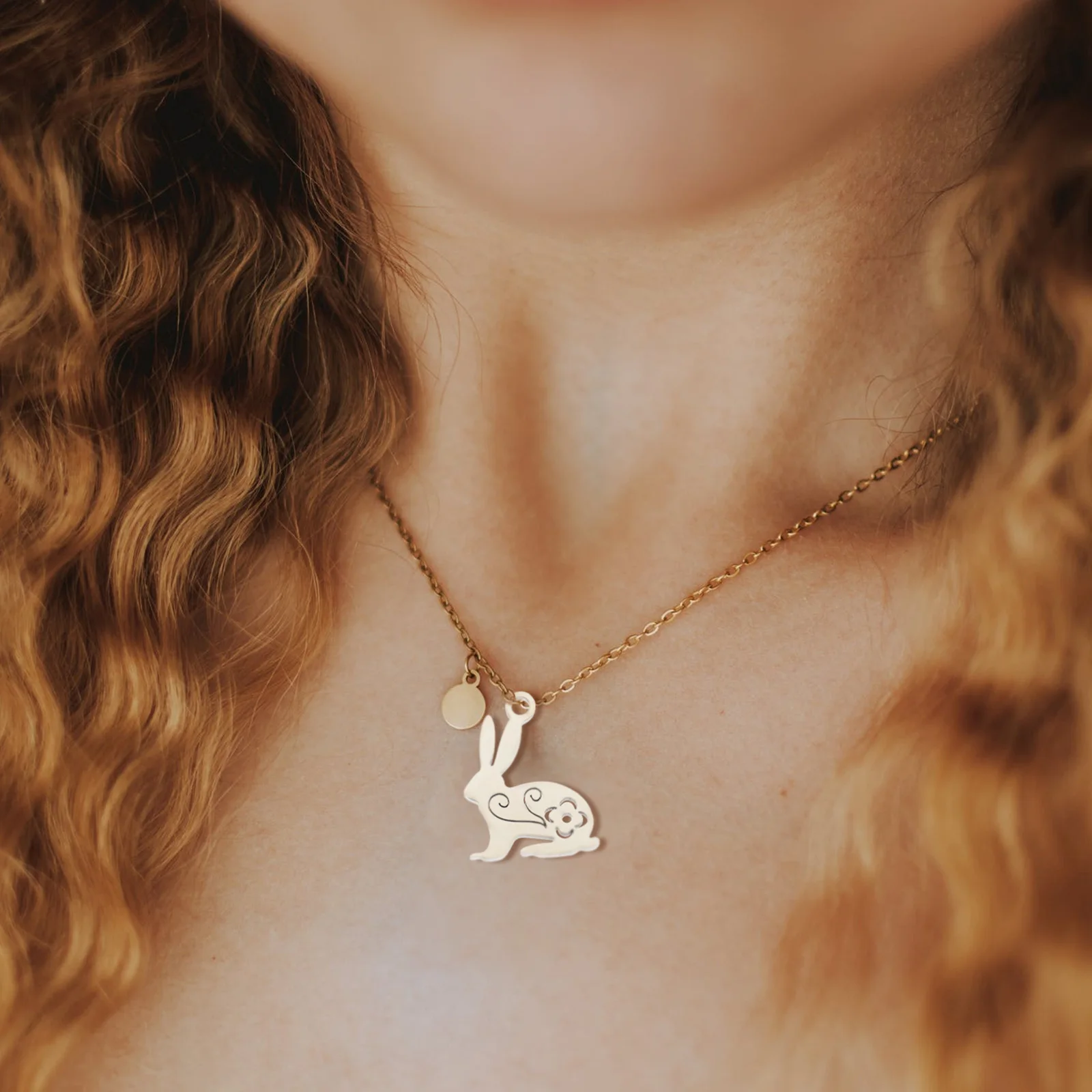 

20Pcs Titanium Steel Rabbit Charms Easter Bunny Pendants DIY Jewelry Making Bracelet Necklace Accessories Craft Supplies