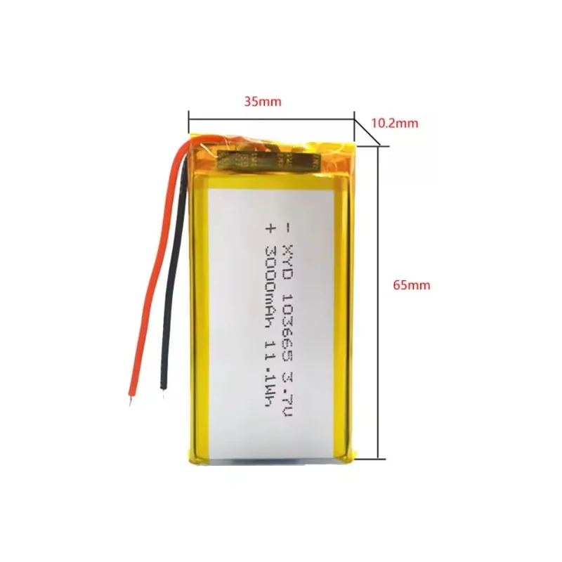 Li Po 103665 3.7V 3000mAh Battery Polymer Lithium Batteries for Bluetooth Keyboard Tablet PC Dvd Speaker Digital Camera