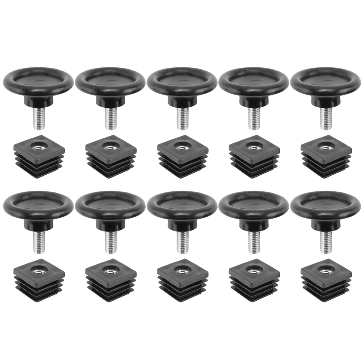 الجداول التسوية القدم أنبوب مربع إدراج عدة 10 مجموعات 45 مللي متر قاعدة ضياء قابل للتعديل التسوية القدم 25 مللي متر x 25 مللي متر أنبوب مربع إدراج عدة #6