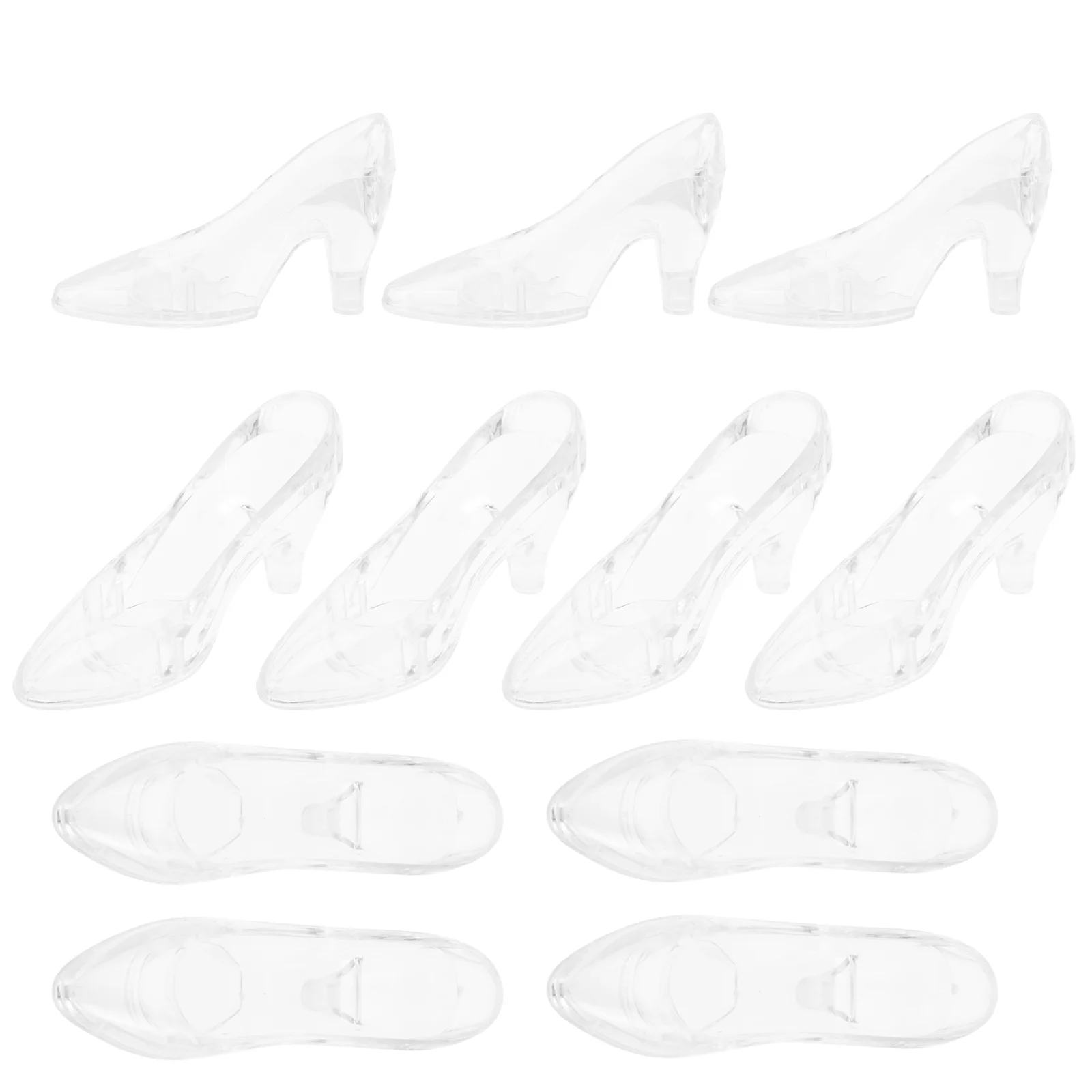 

12 Pcs Mini Crystal Slipper Fine Texture Decor Desktop Supply Decorative Personality Exquisite Shoe Acrylic